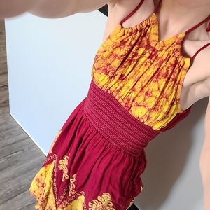 Beautiful Red and Yellow Spanish-Style Dress